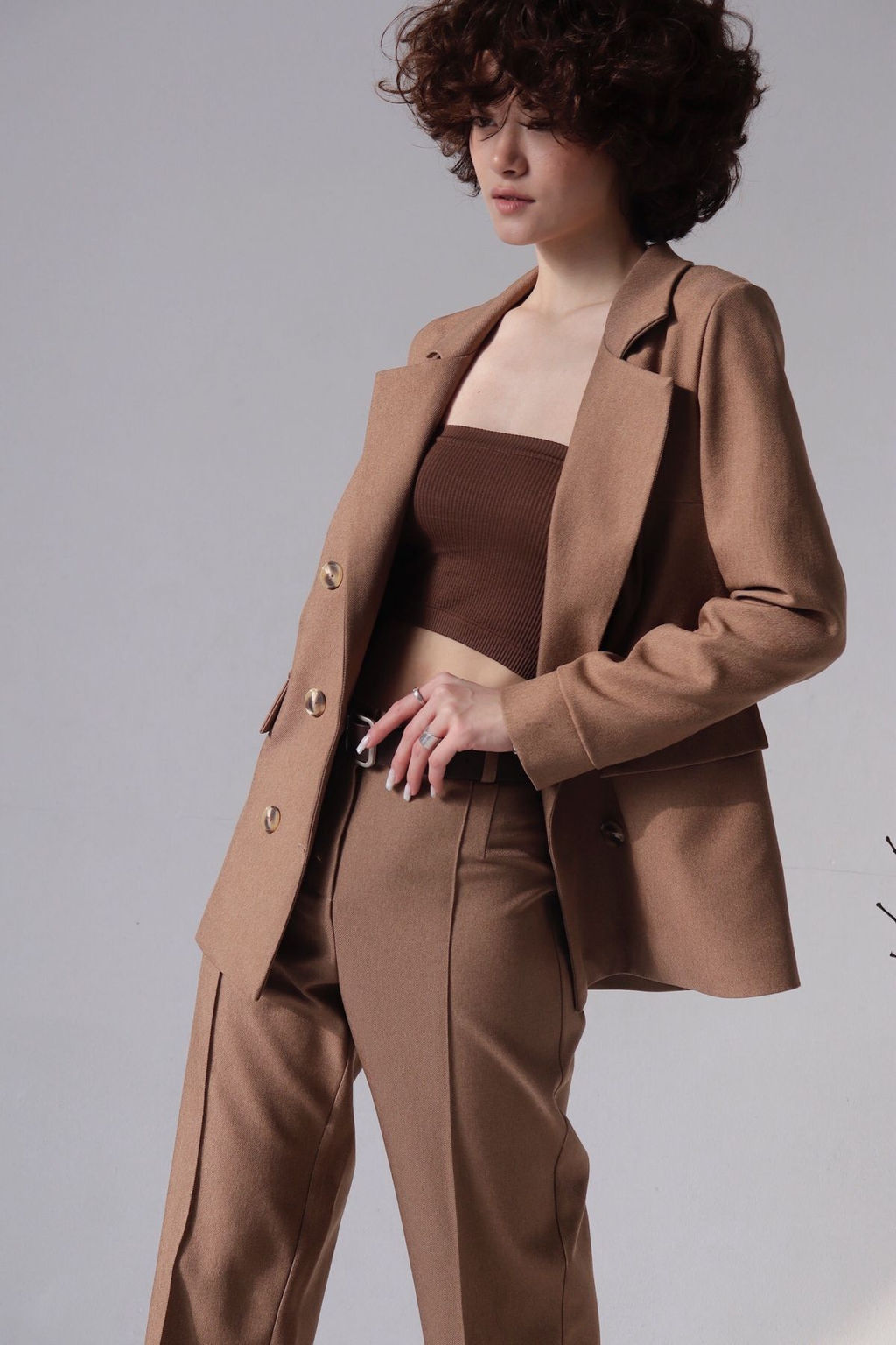 Жакет двубортный коричневый - Martichelli фото 2