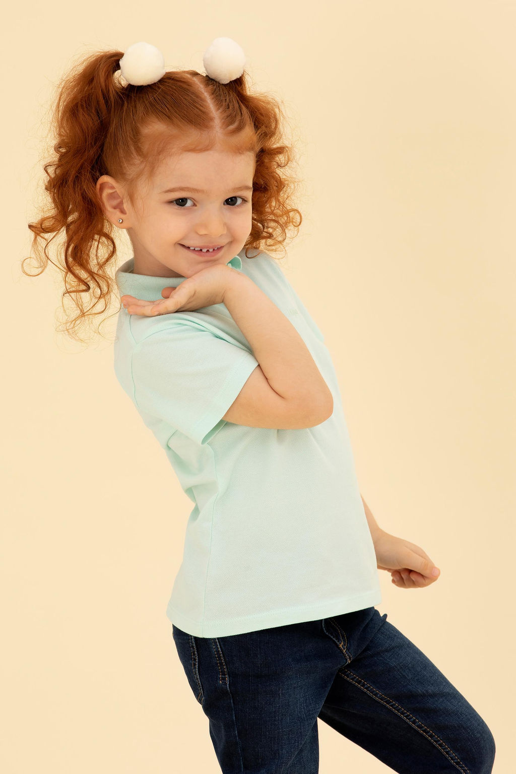 U. S. Polo Assn Базовая футболка цвета морской волны для девочек с воротником-поло - U.s. polo assn фото 2