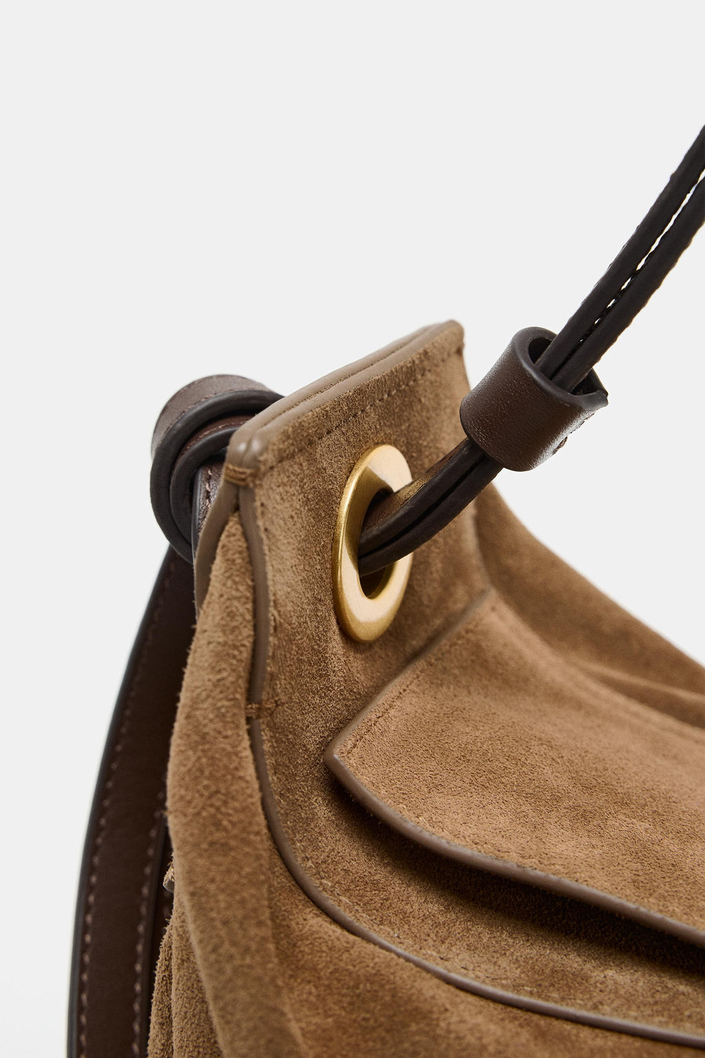 BOLSO DE MANO PIEL ALARGADO / ARENA/MARR?N - Zara фото 6