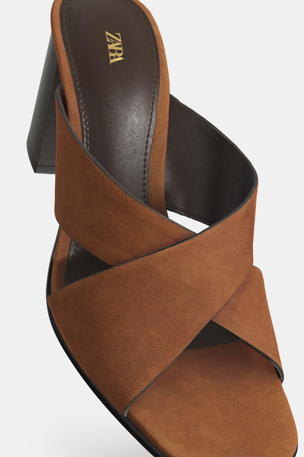 SPLIT SUEDE BLOCK HEEL SANDALS - Zara фото 14