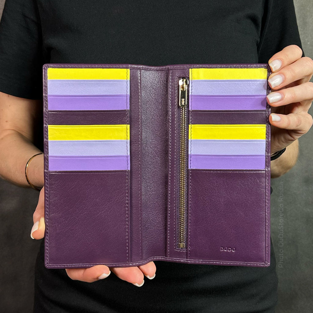 Итальянское кожаное портмоне DuDu серии Vulcano | темно-фиолетовый - Dudubags фото 4