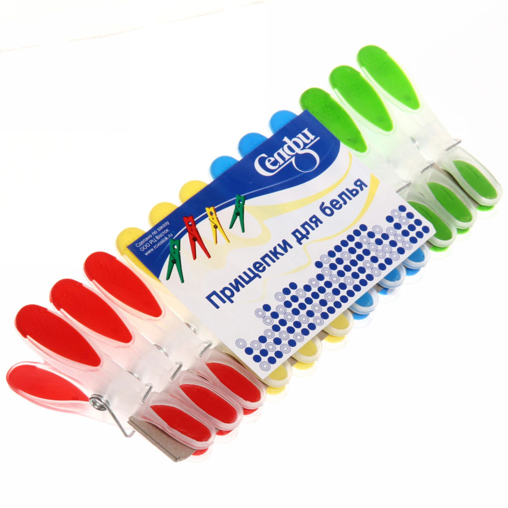 Цена за 4 шт. Прищепки бельевые Селфи (12шт) 201