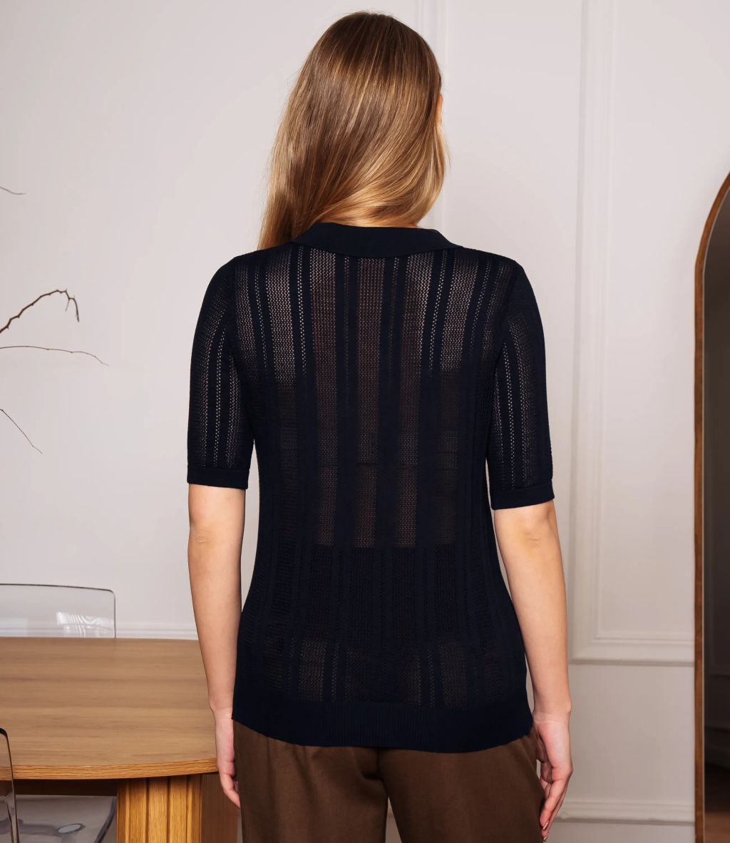 Футболка #КТ8209, тёмно-синий