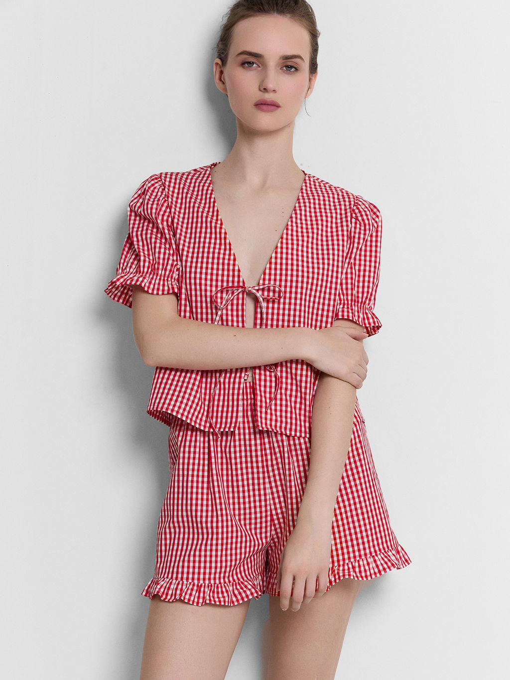 Комплект домашний женский красный в клетку - Mark formelle фото 9