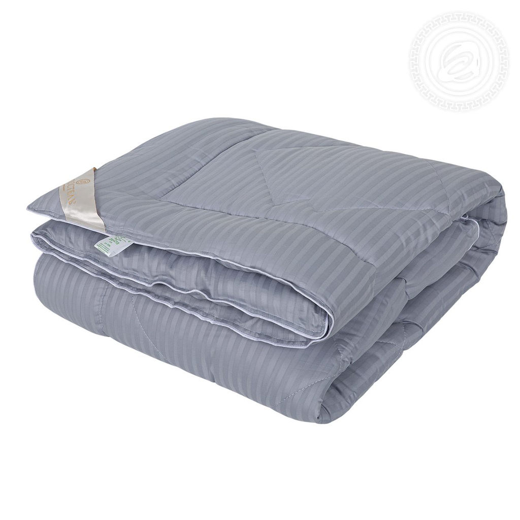 Одеяло страйп-сатин "Бамбук" облегченное 200*215 Евро/1 шт. Премиум (сатин)