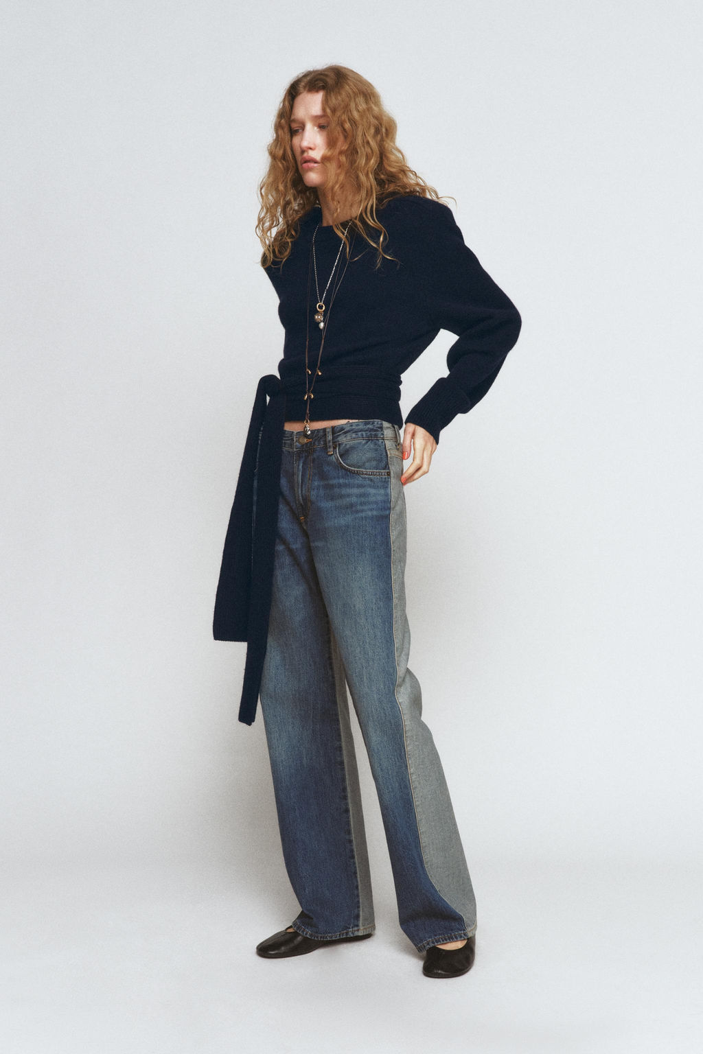 ZW COLLECTION MID-WAIST STRAIGHT-LEG JEANS - Zara фото 7
