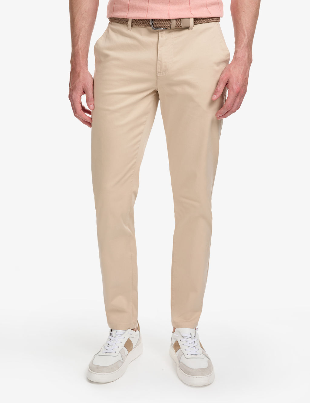 Bej Slim Fit Basic Kanvas Pantolon