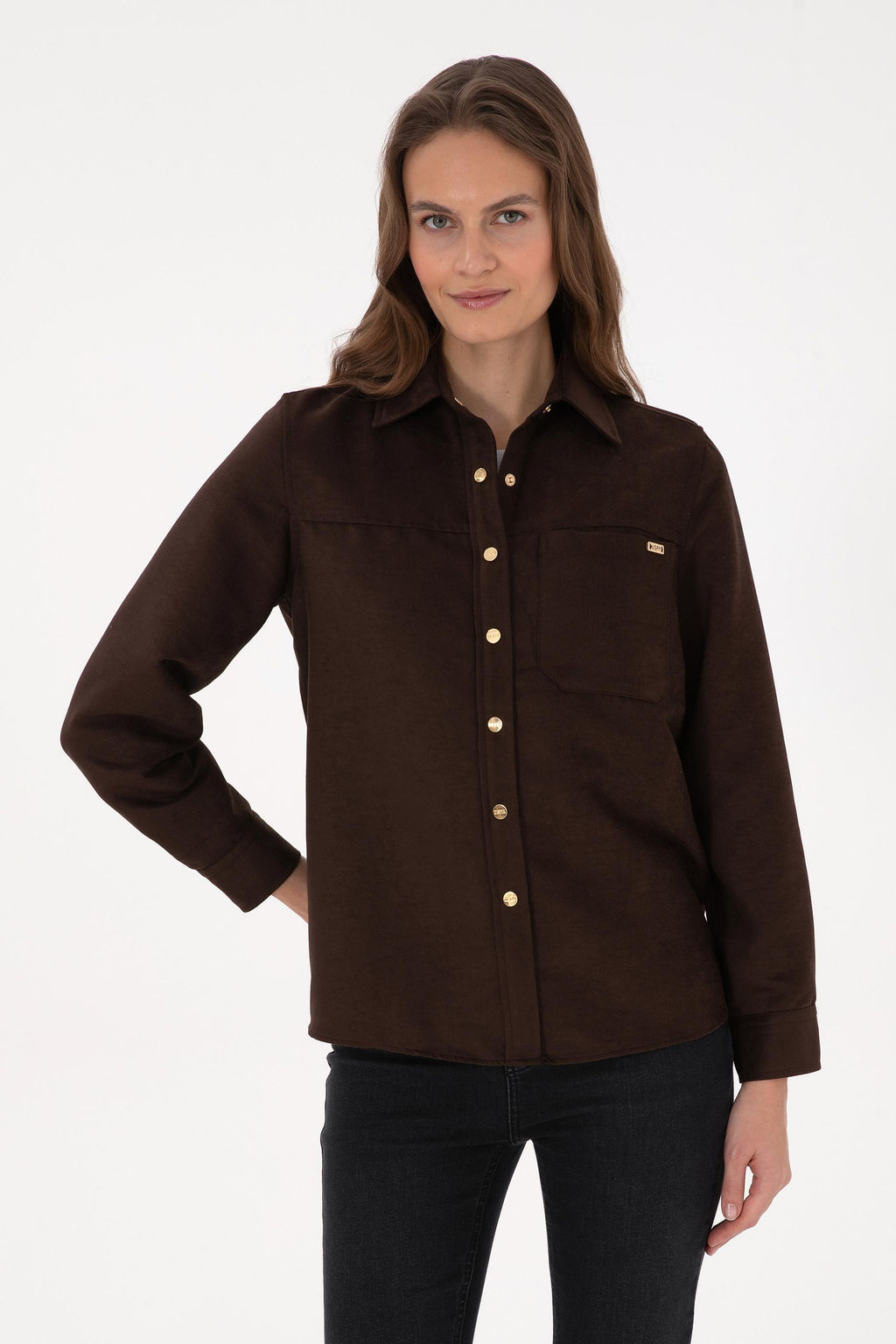 Kad_n Kahverengi Uzun Kollu G_mlek