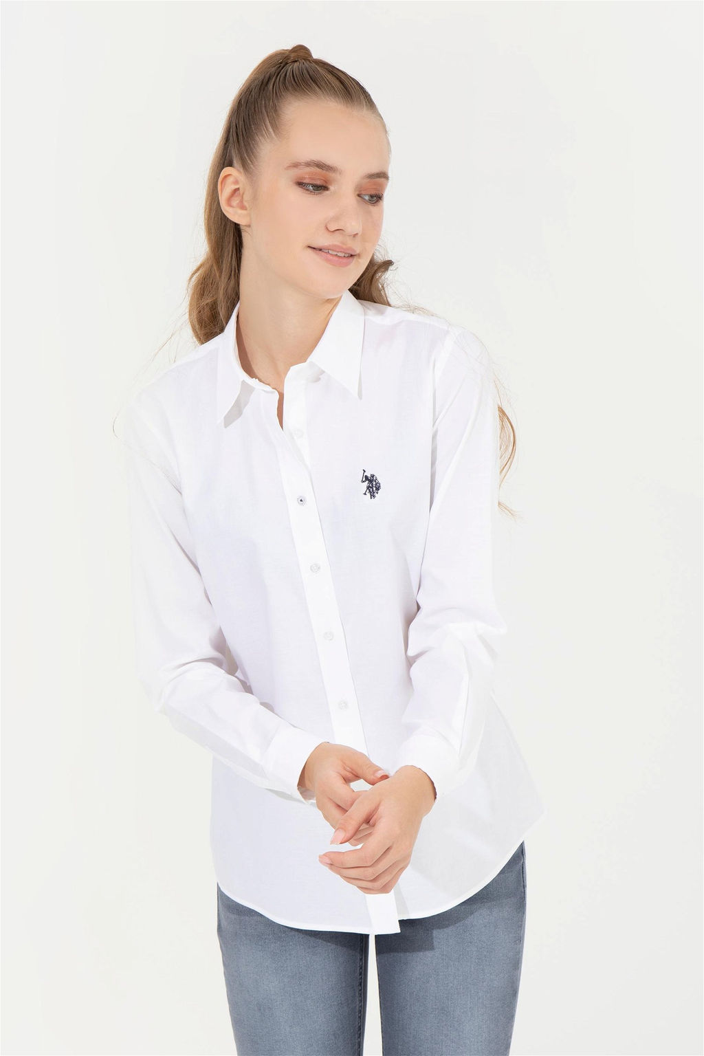 Рубашка женская белая Uzunkol Basic - U.s. polo assn фото 10