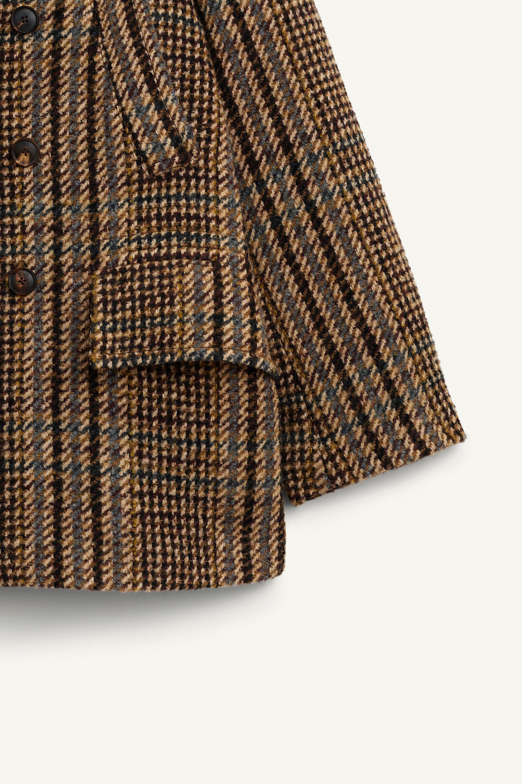 LIMITED EDITION CROPPED CHECK COAT WITH SCARF - Zara фото 13