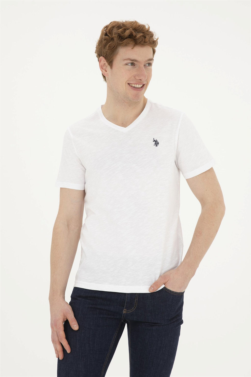 Мужская белая базовая футболка Неожиданная скидка в корзине - U.s. polo assn фото 3