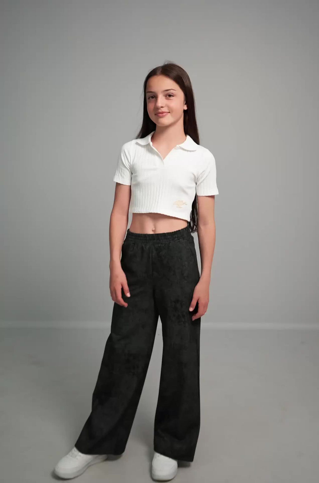 Брюки палаццо из футера для девочки Happyfox