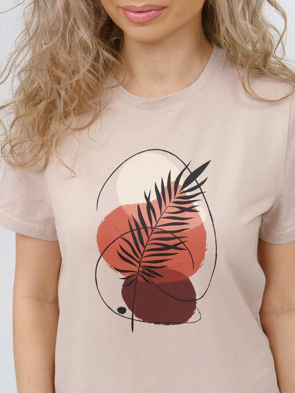 Футболка женская, цвет бежевый коричневый