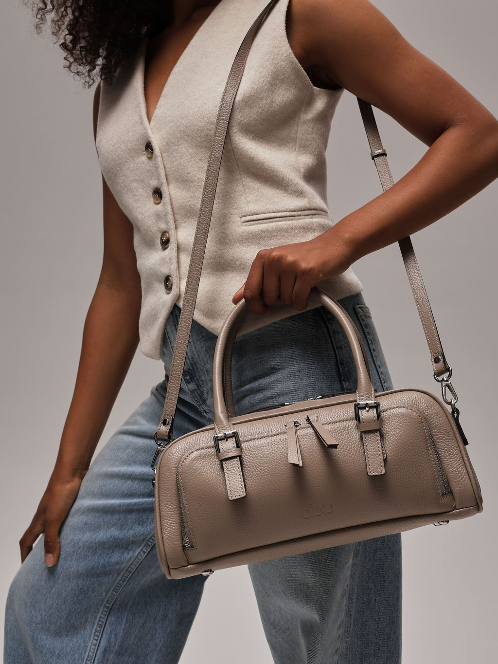 Кожаная сумка Nora DBR 31148 бежевый латте  фото 3