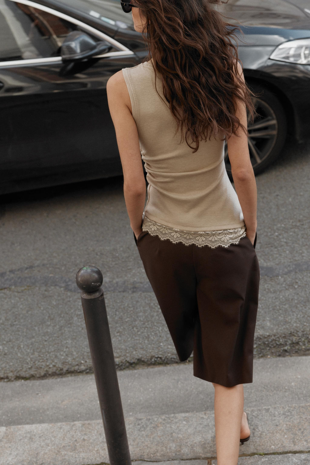 TOP DRAPEADO ENCAJE / Cuerda oscuro - Zara фото 4