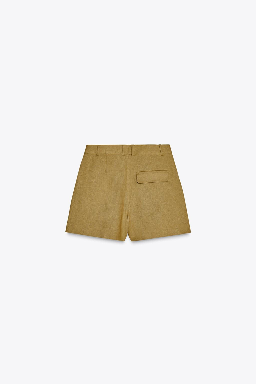 HIGH-WAIST LINEN BLEND BERMUDA SHORTS - Zara фото 5