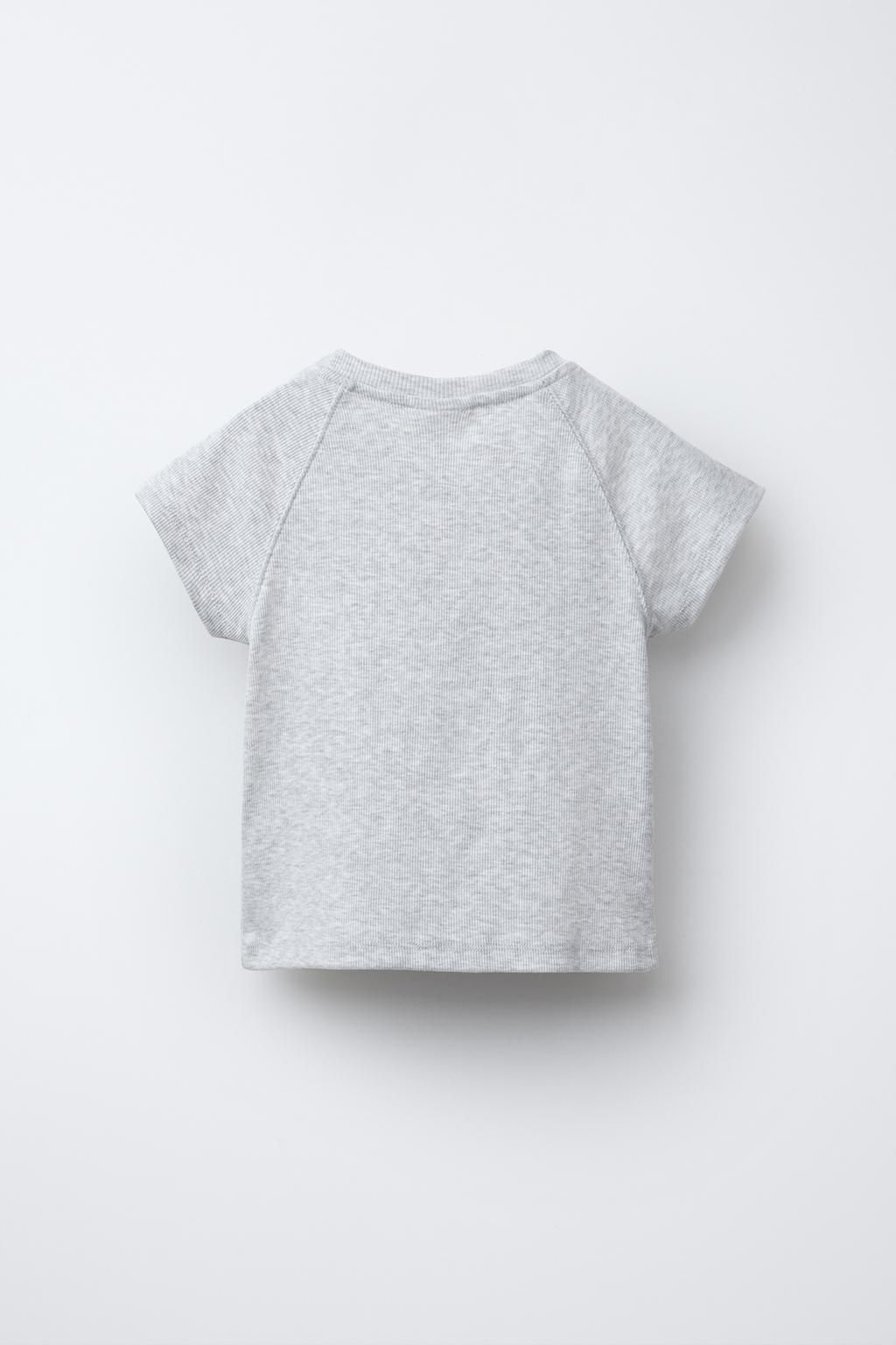 RIBBED T-SHIRT WITH SLOGAN - Zara фото 5