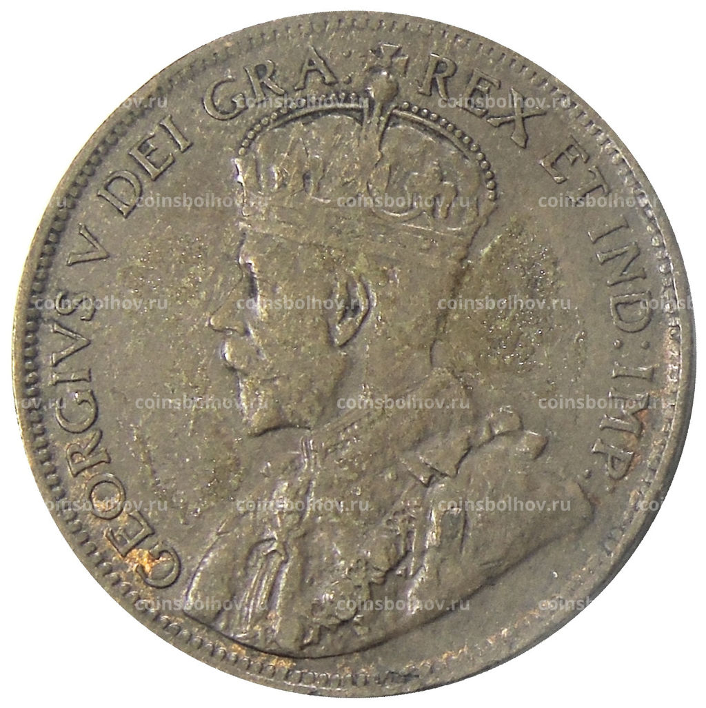 Монета 1 цент 1919 года Канада