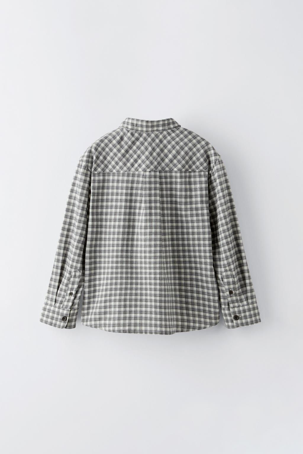 PLAID SHIRT WITH POCKET - Zara фото 3