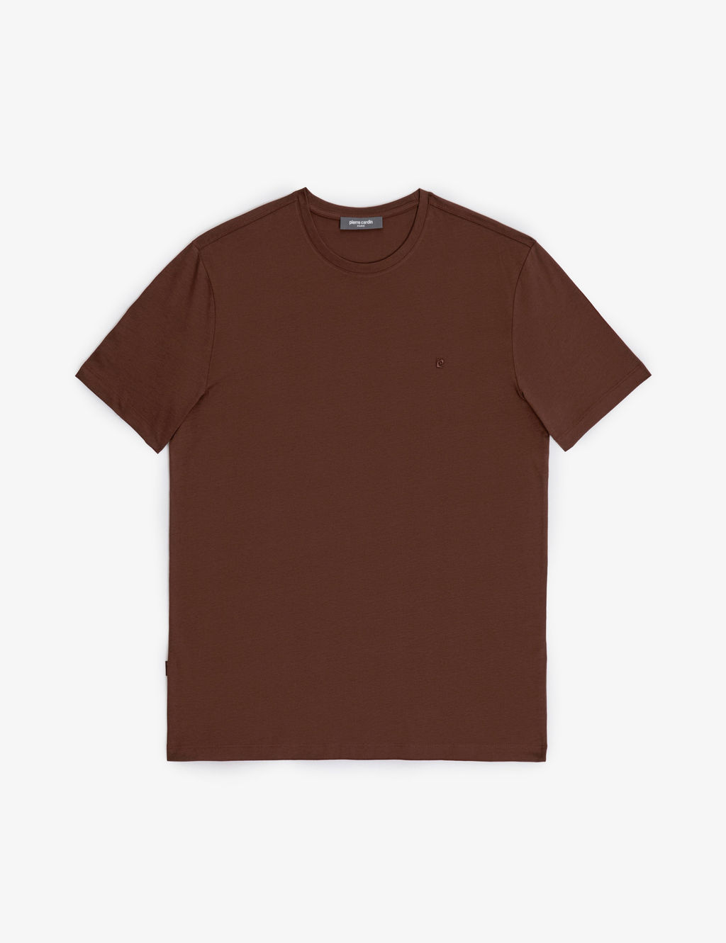 Koyu Kahverengi Regular Fit %100 Pamuk Bisiklet Yaka Basic Ti__rt