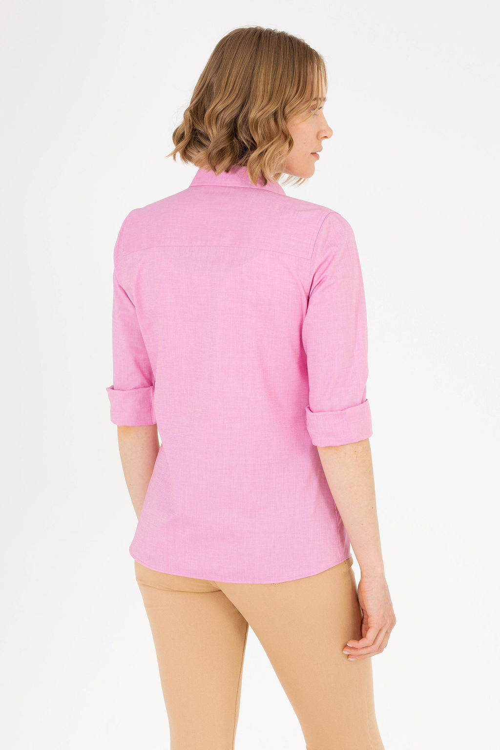 Женская базовая рубашка цвета фуксии с длинным рукавом Неожиданная скидка в корзине - U.s. polo assn фото 12