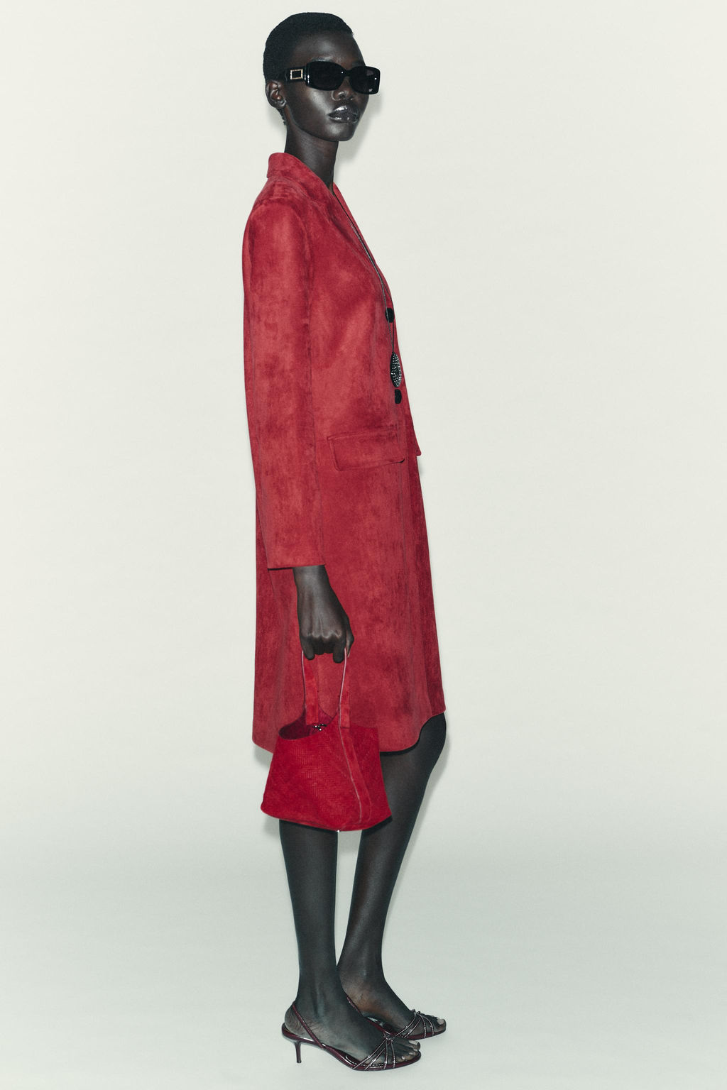 FAUX SUEDE FROCK COAT