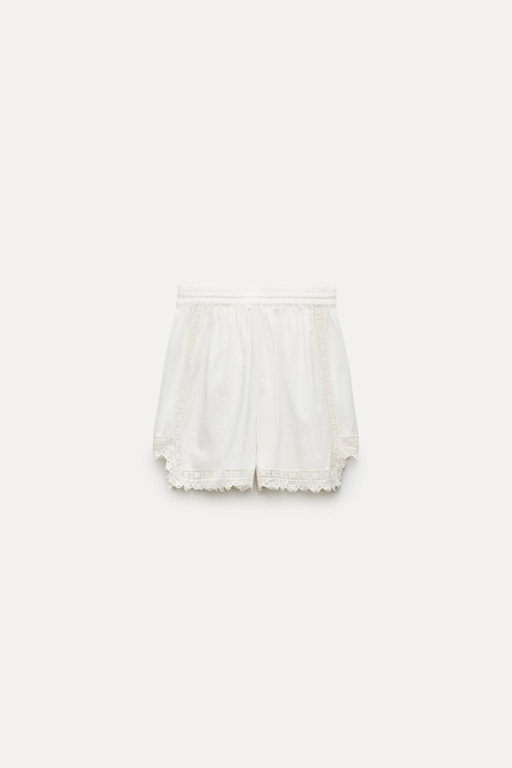EMBROIDERED COTTON SHORTS - Zara фото 4