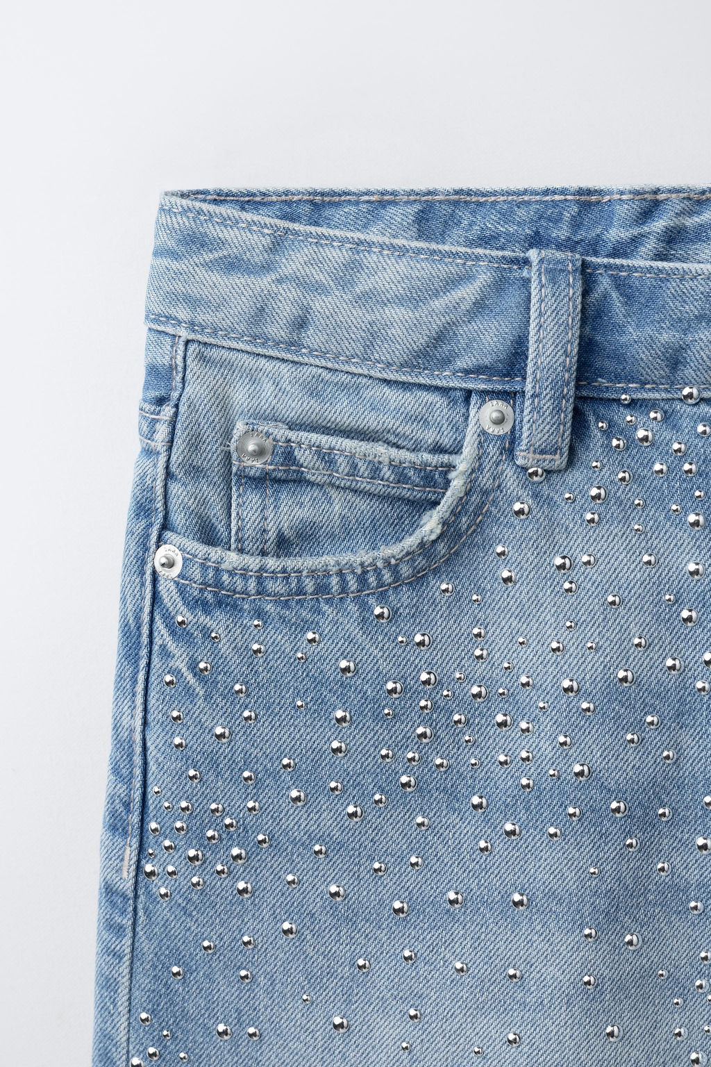 BERMUDA DENIM LARGA STRASS / Azul - Zara фото 6