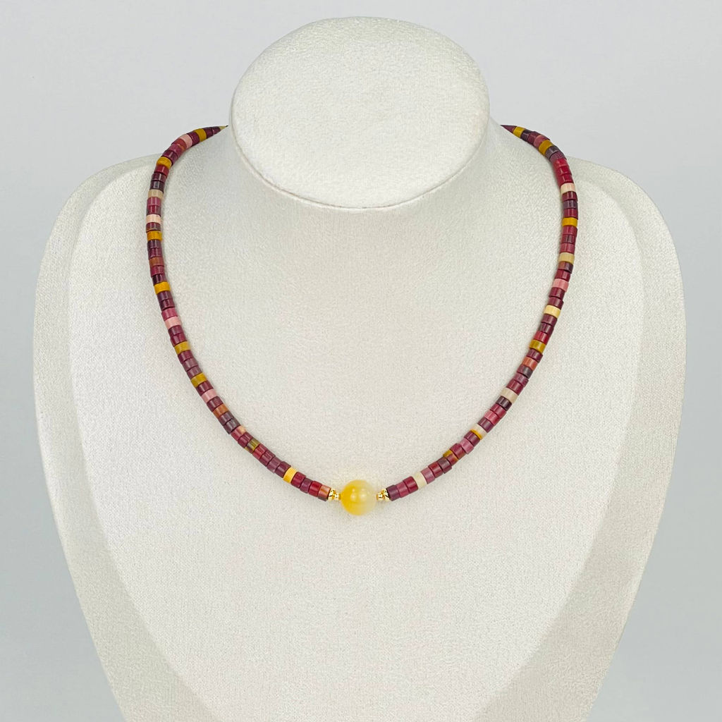 Колье из Яшмы (Мукаит) и Агата 38 см +