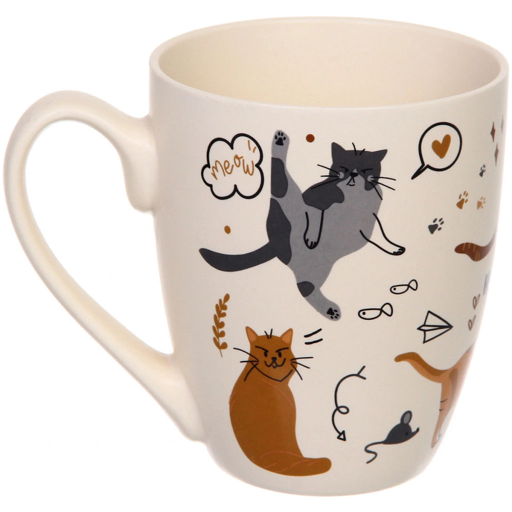 Цена за 2 шт. Кружка керамическая 350мл "Славные котики", микс 4рисунка