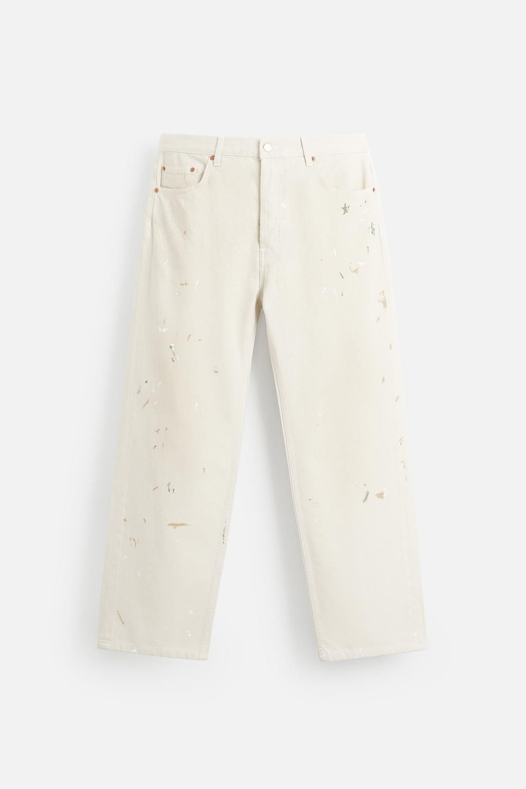 PAINT SPLATTER STRAIGHT-LEG JEANS - Zara фото 7