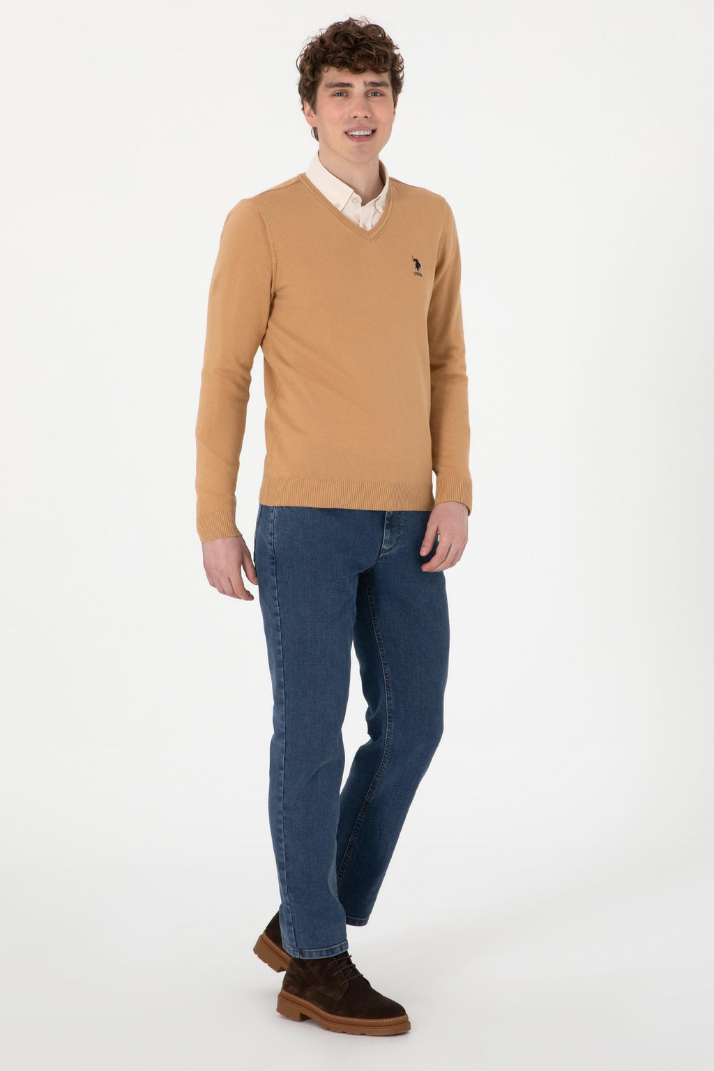 Erkek Camel Basic Kazak - U.s. polo assn фото 4