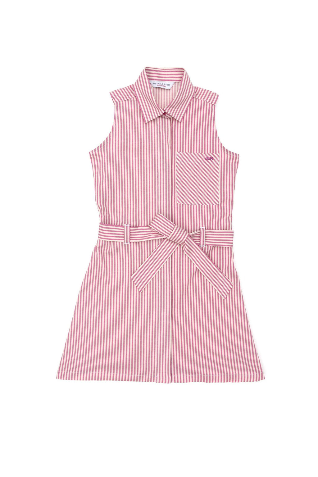 U. S. Polo Assn Розовое тканое платье без рукавов для девочки - U.s. polo assn фото 6