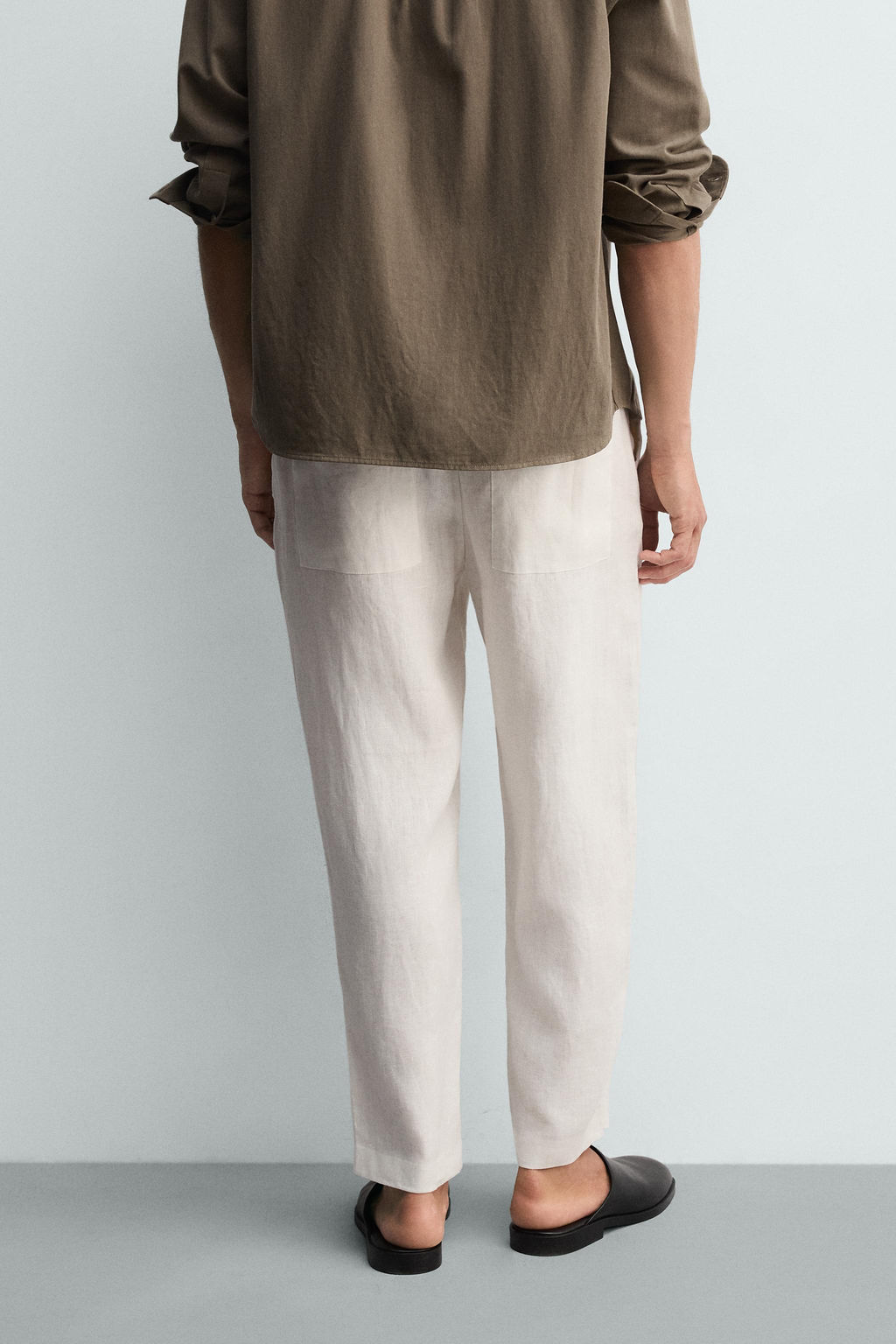 PANTAL?N RELAXED FIT 100% LINO / Blanco - Zara фото 15