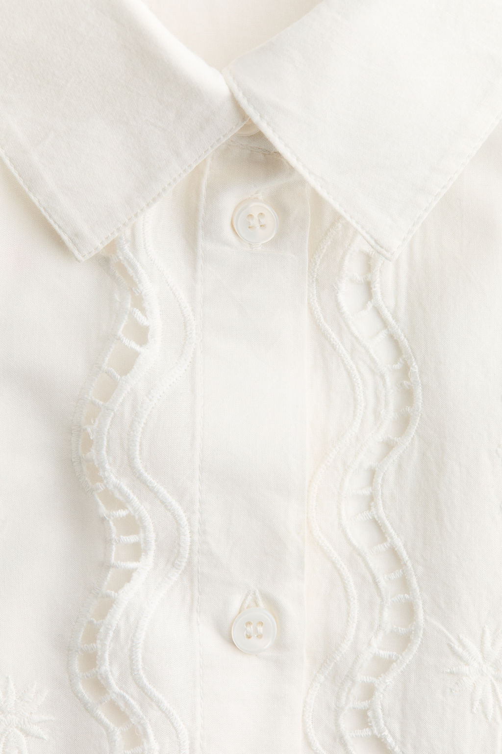 Camisa playera de algod?n con bordado ingl?s - H&m фото 6
