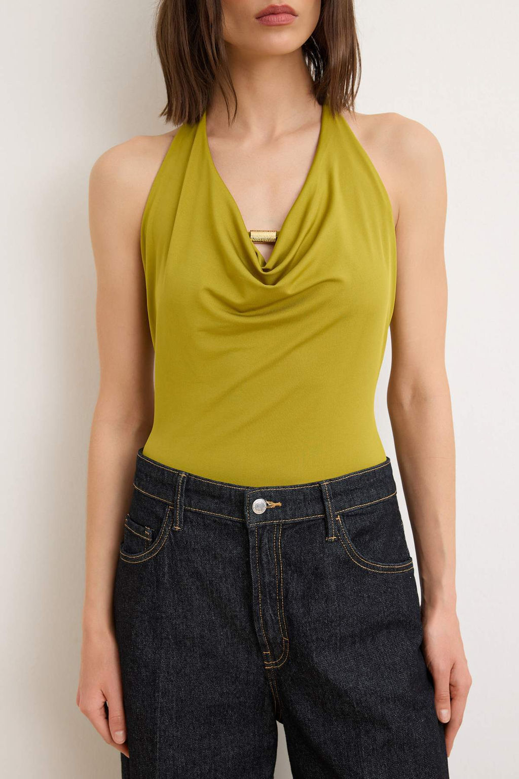 Siyah Duz Fitted Boyundan Baglamal? Kolsuz Aksesuar Detayl? C?tc?tl? Esnek Orme Body TWOSS26BD00025 - Trendyolmilla фото 7