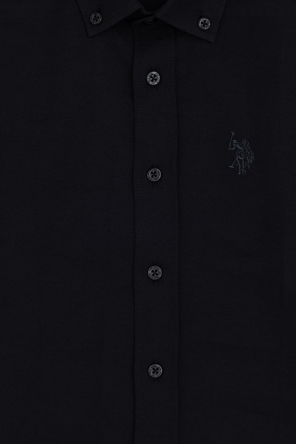 Черная базовая рубашка с длинным рукавом для мальчика - U.s. polo assn фото 3