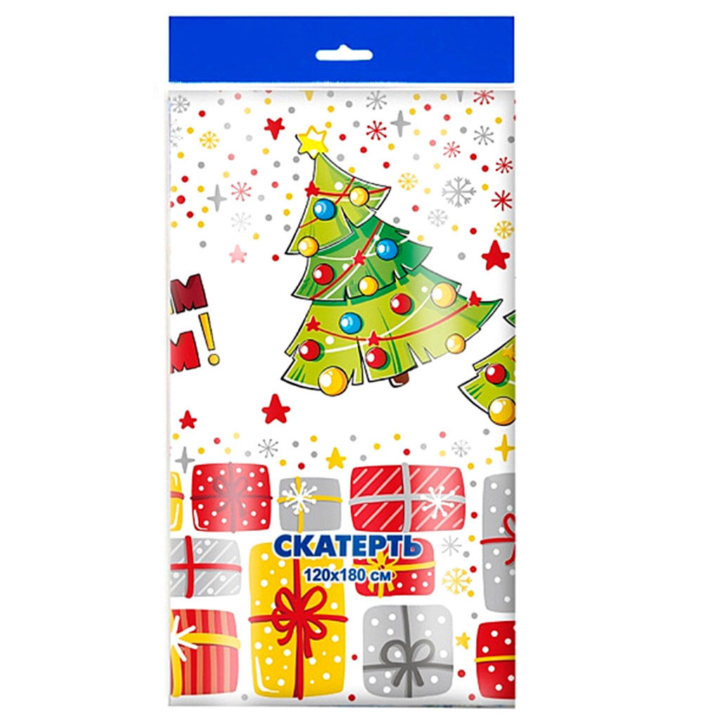 Скатерть полиэтилен 120х180см Карусель подарков, 35мкм (Россия) - Домашняя мода фото 2