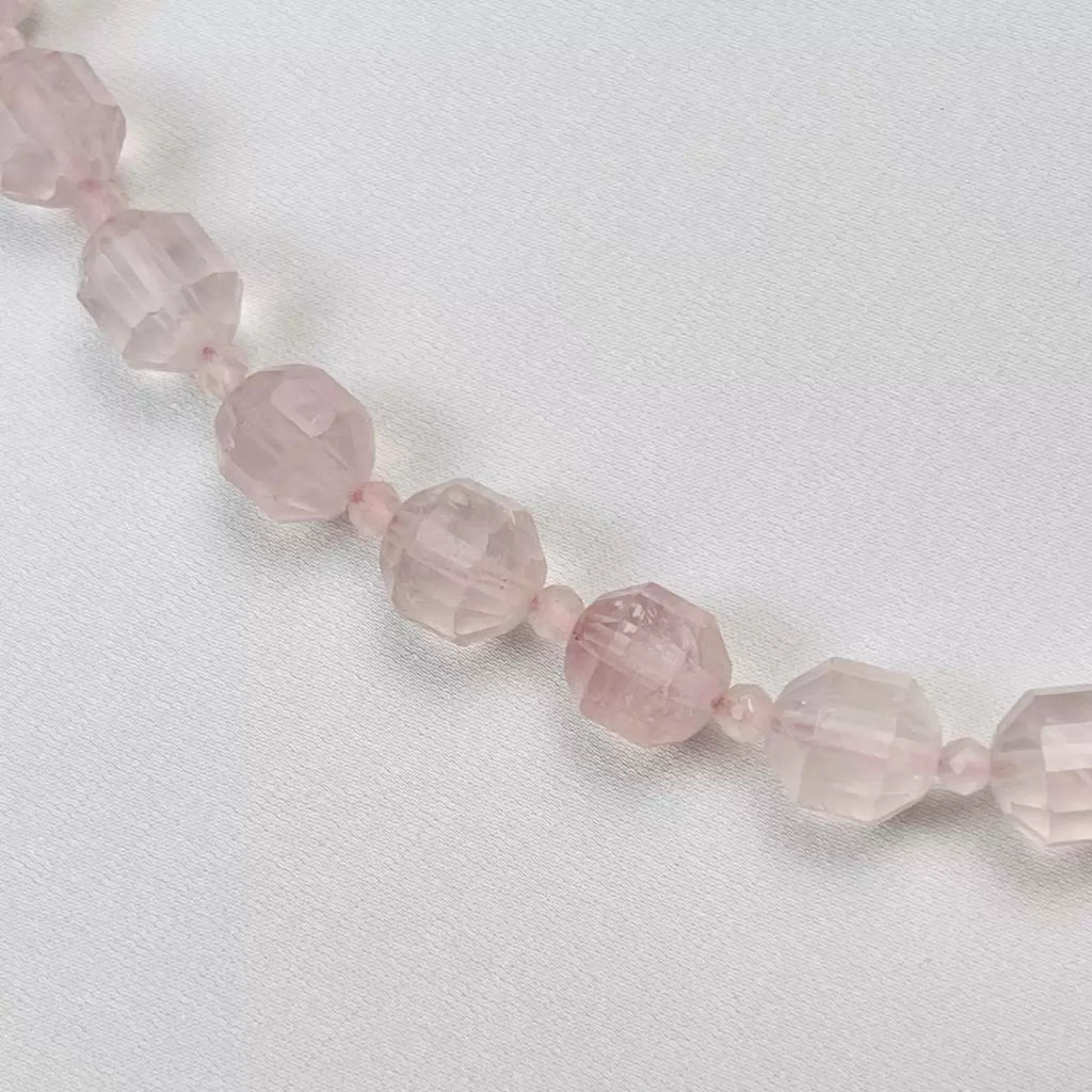 Бусы из Розового кварца "призма" (Бразилия)