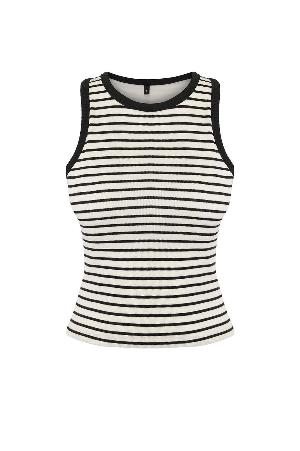 TRENDYOLMILLA Siyah Cizgili Gogus Pedli Fitted/Vucuda Oturan Renk Bloklu Orme Atlet TWOSS25AL00034  фото 13