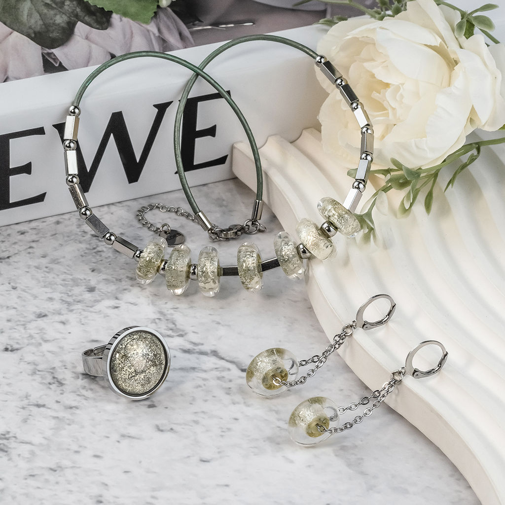 Серьги из муранского стекла LEMON GOLD LS3540 - Vloes фото 4