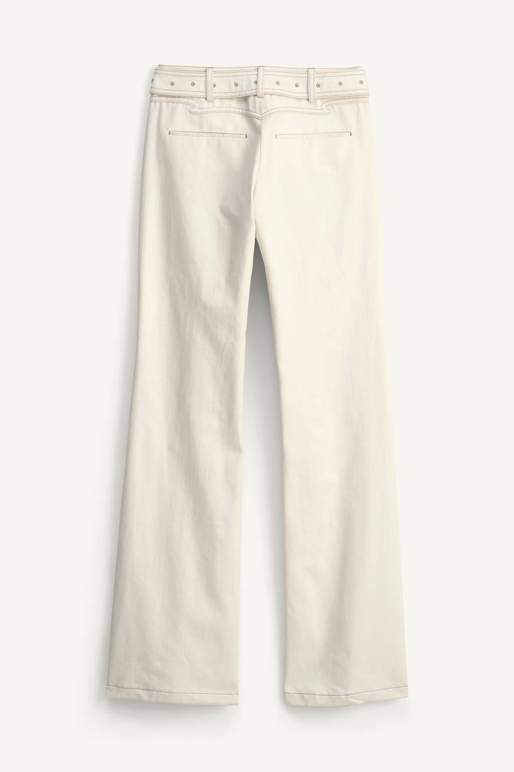 LIMITED EDITION TOPSTITCHED FLARE TROUSERS - Zara фото 8