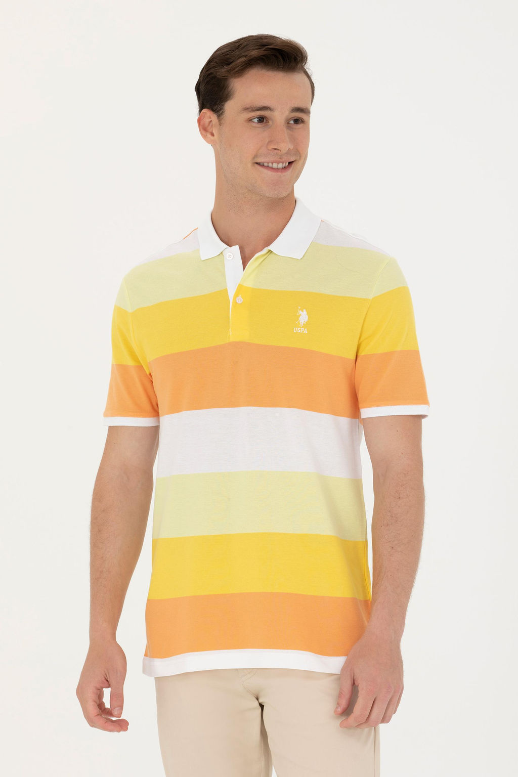 U. S. Polo Assn Мужская оранжевая футболка с воротником-поло - U.s. polo assn фото 17