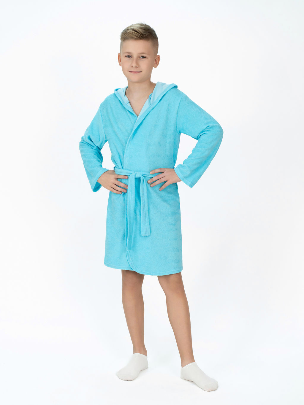 Халат детский светло-бирюзовый 900/1 (98, 56)