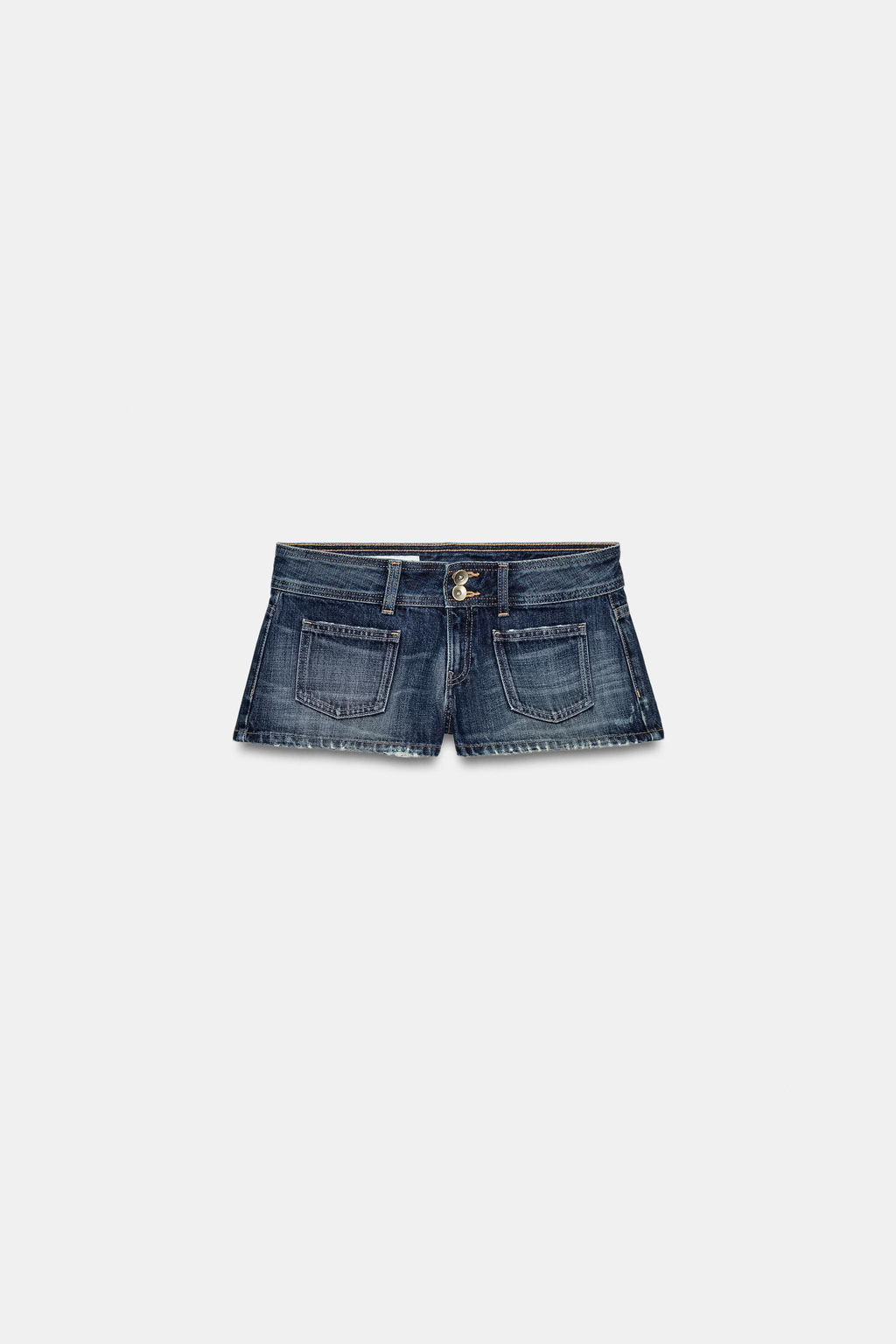 SHORTS MINI DENIM TRF TIRO BAJO / Marino