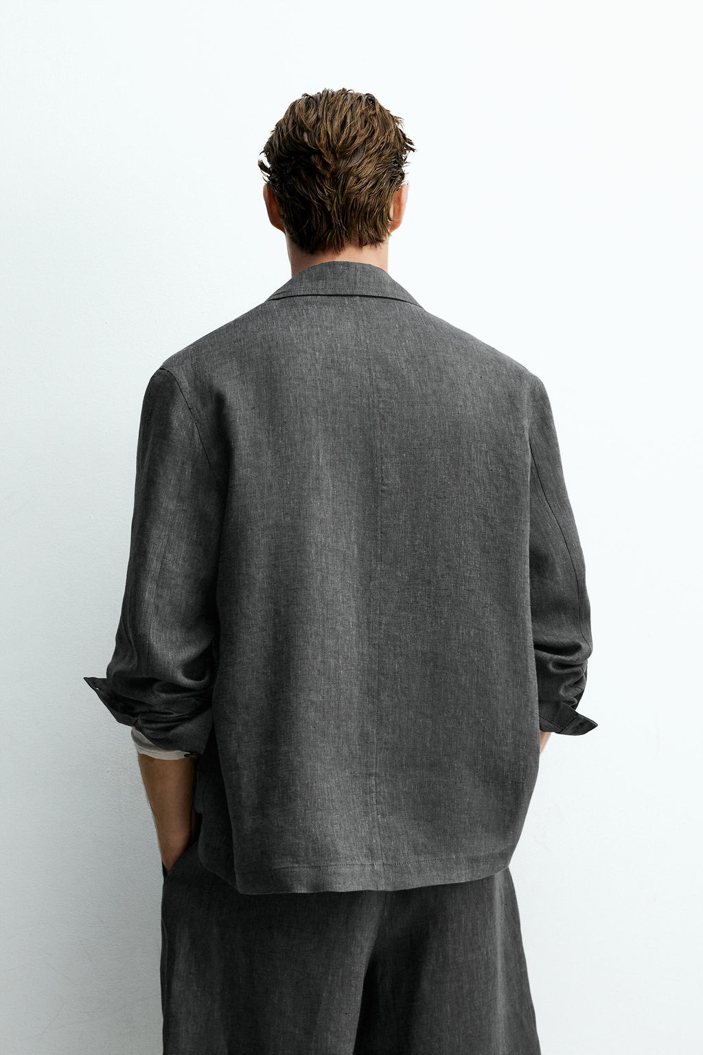 SOBRECAMISA 100% LINO / Plomo - Zara фото 3