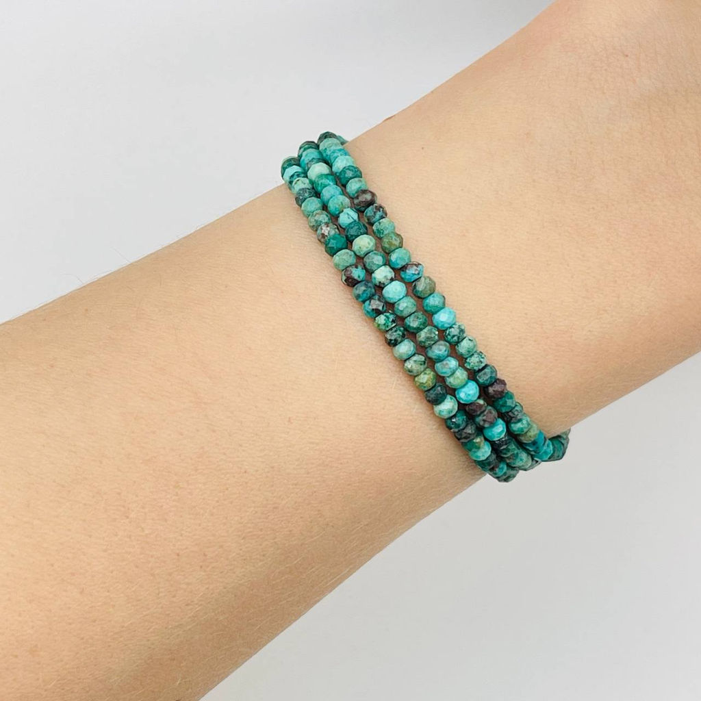 Бусины для украшений из Хризоколлы (195 бусин)