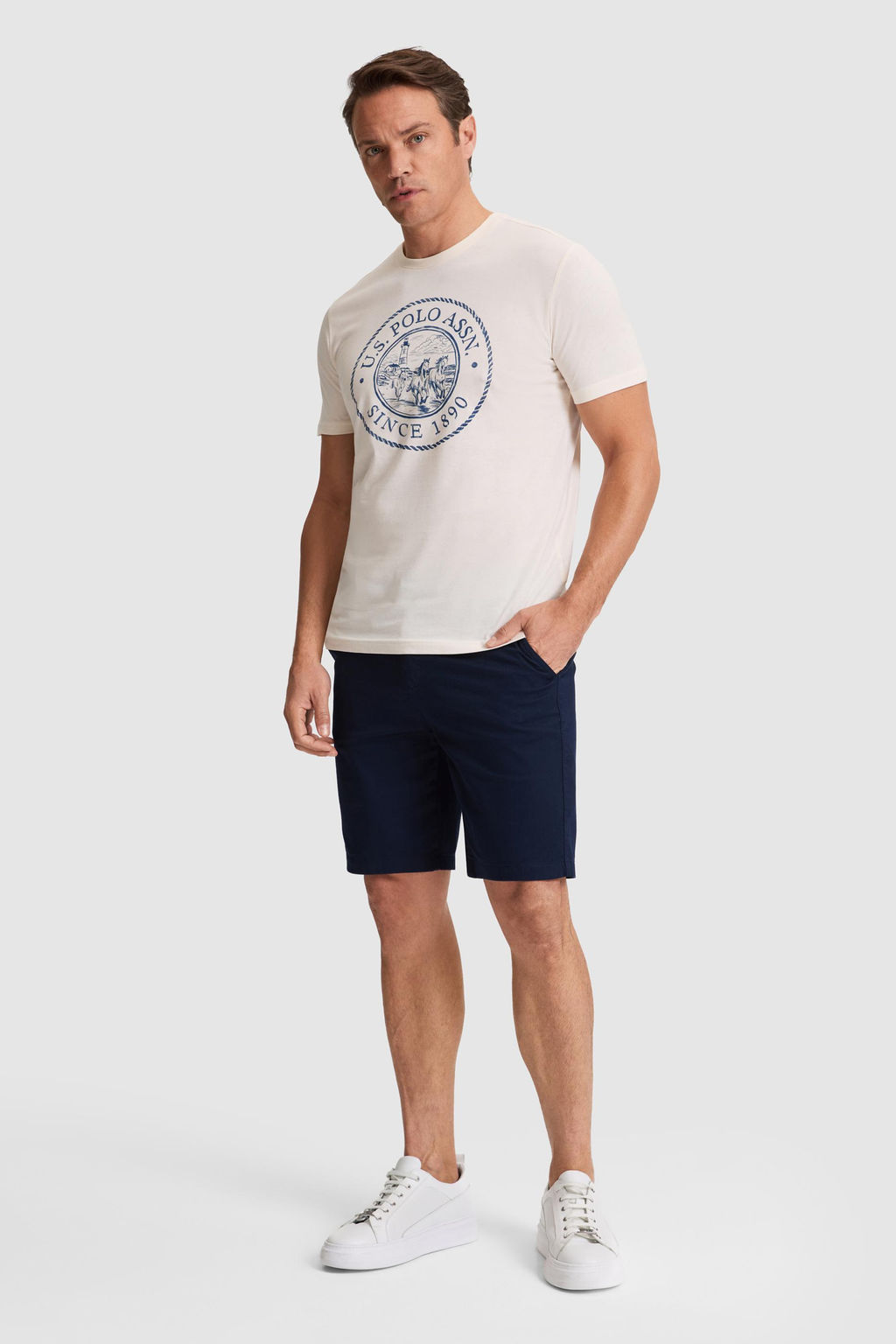 Erkek Krem Regular Fit Bisiklet YakaTi__rt