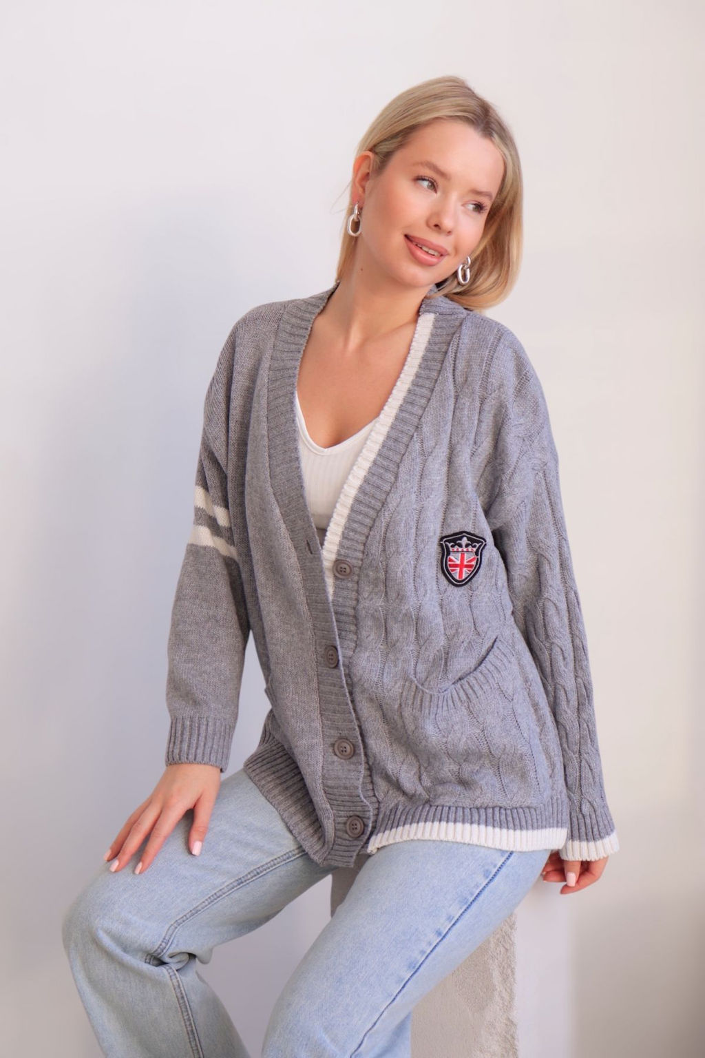 Martichelli Кардиган серый  фото 4