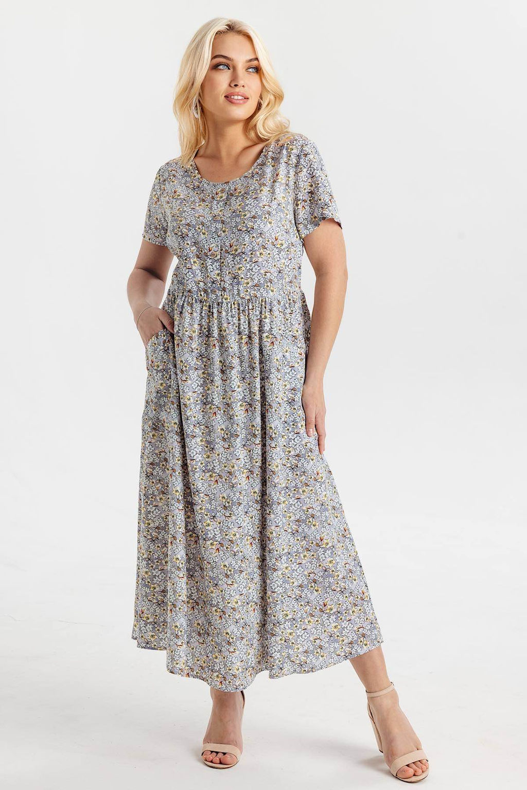 Платье штапель 5994/41/Серый